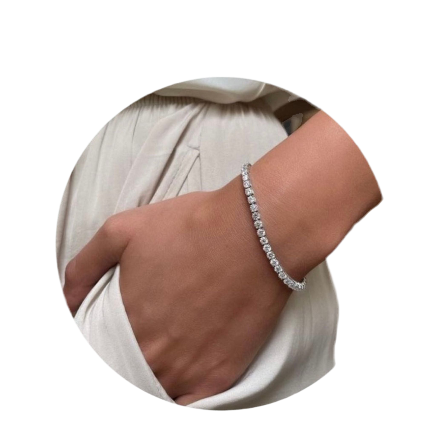 Brazalete de Acero Inoxidable – Cadena de Tenis con Circonitas Brillantes