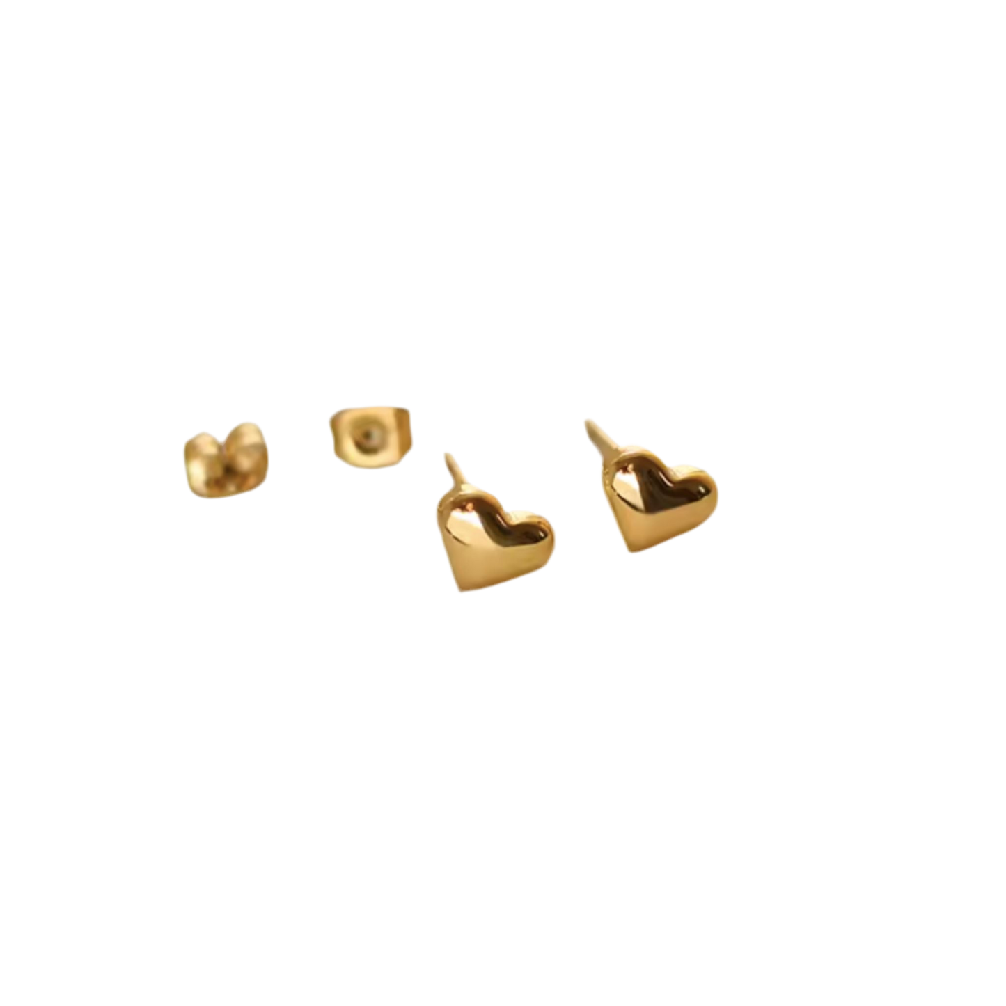Aretes Corazón Mini – Broquel en acero inoxidable