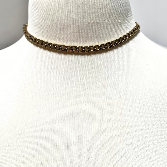 Collar de Eslabones Gruesos – Acero Inoxidable Dorado