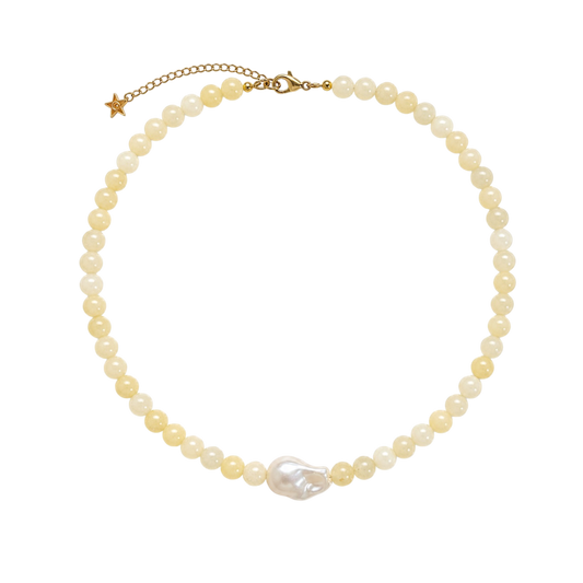 Collar Luz Amarillo Mantequilla | Jade y Perla de Río
