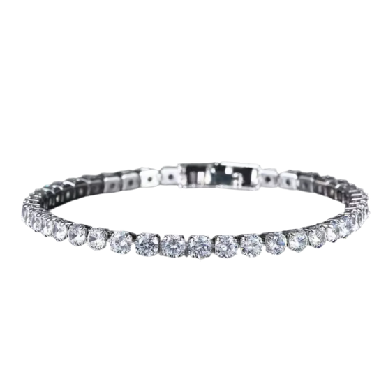 Brazalete de Acero Inoxidable – Cadena de Tenis con Circonitas Brillantes