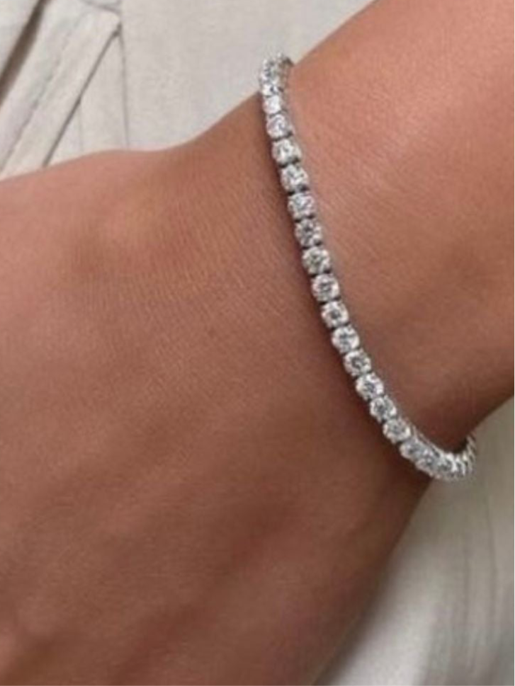 Brazalete de Acero Inoxidable – Cadena de Tenis con Circonitas Brillantes