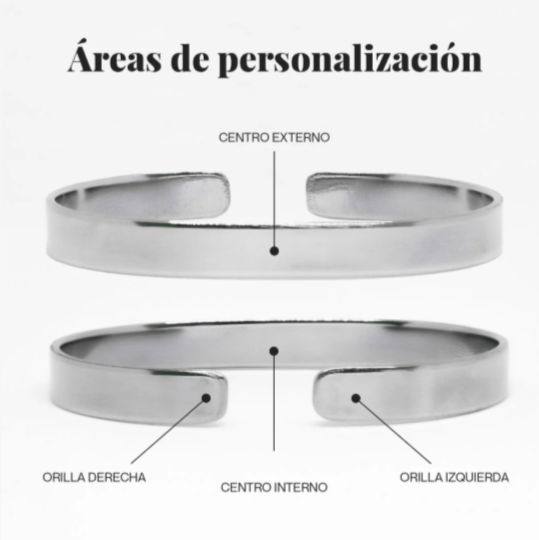 Brazalete Personalizable de Acero Inoxidable- Regalo Único