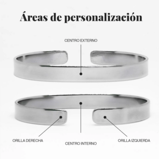 Brazalete Personalizable de Acero Inoxidable- Regalo Único