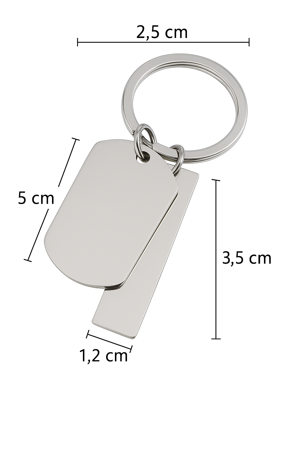 Llavero doble placa grabados – Personalizado con 2 grabados