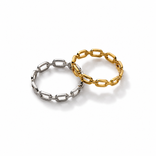 AURA Eslabón | Anillo de Cadena en Acero Inoxidable