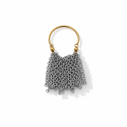AURA Cascada | Anillo Bicolor Ajustable con Cadenas
