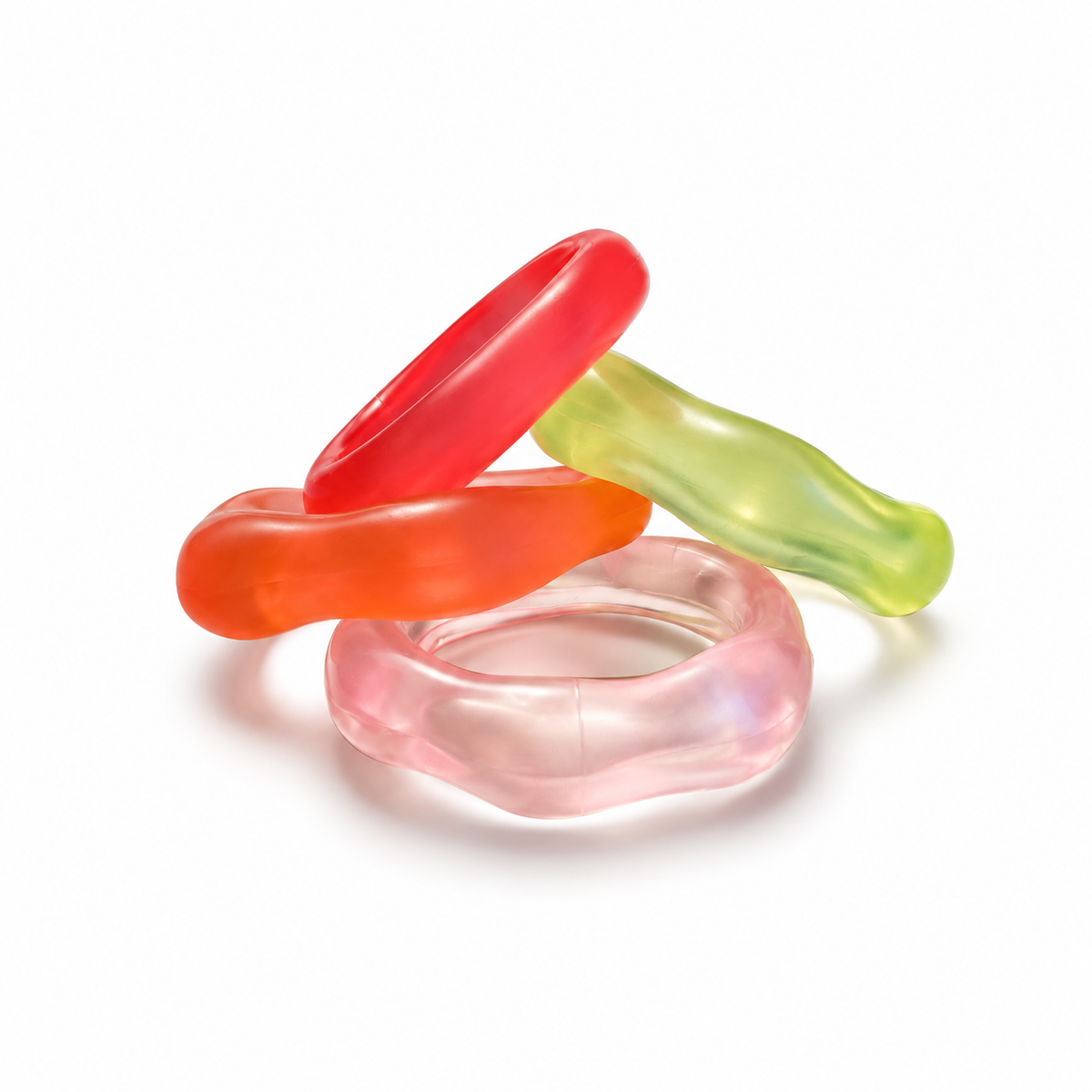 Set de 3 Anillos de Resina Color Mix