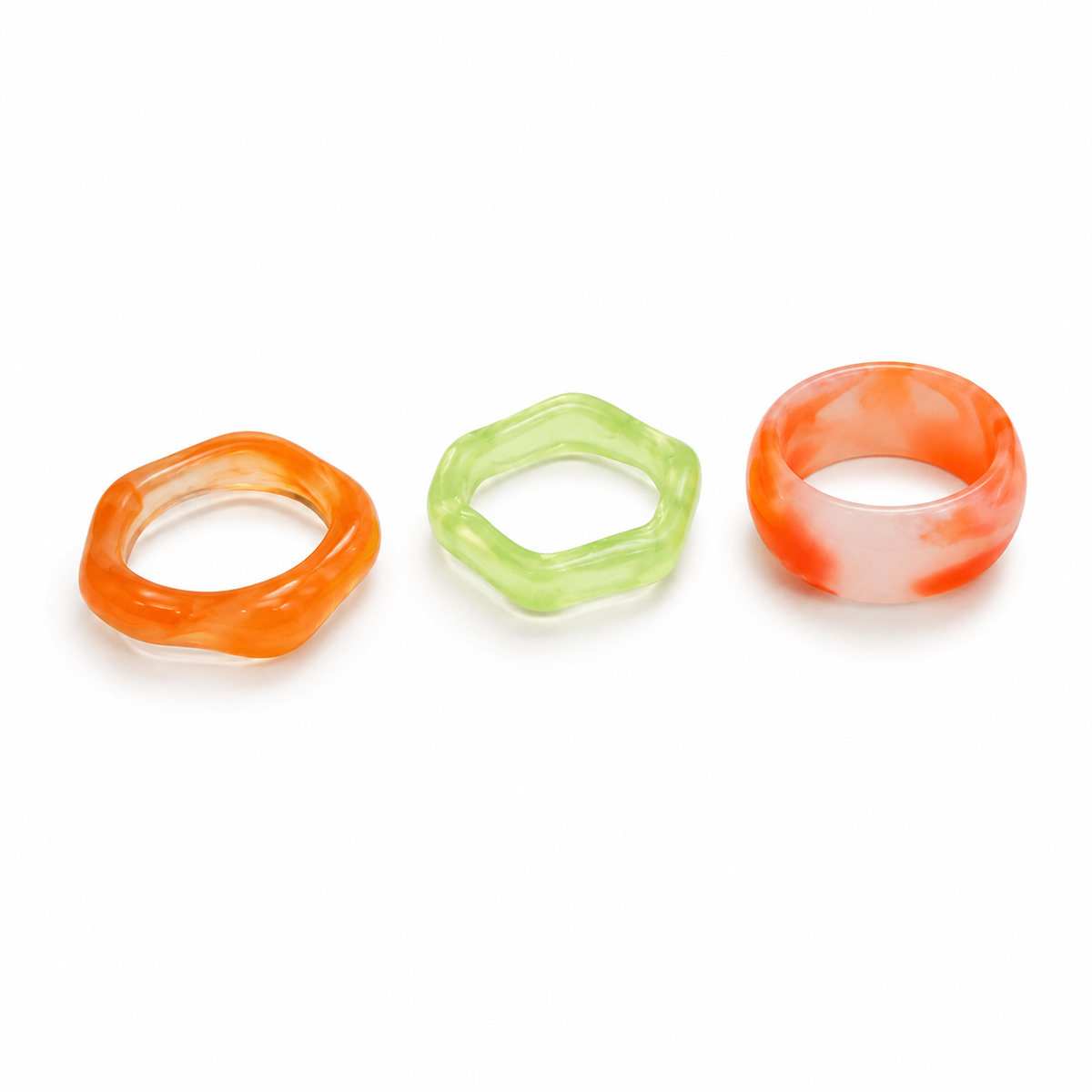 Set de 3 Anillos de Resina Color Mix