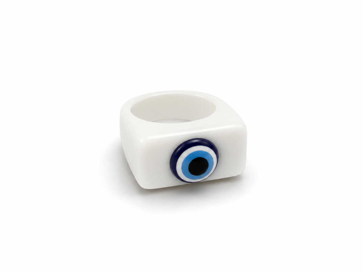 AURA Nazar | Anillo de Resina con Ojo Azul Talla 7