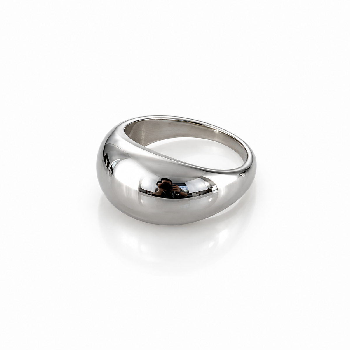 AURA Volds | Anillo Plateado Grueso de Acero Inoxidable