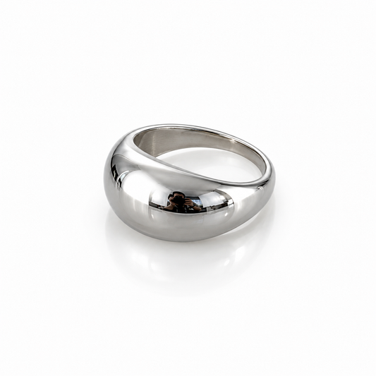 AURA Volds | Anillo Plateado Grueso de Acero Inoxidable