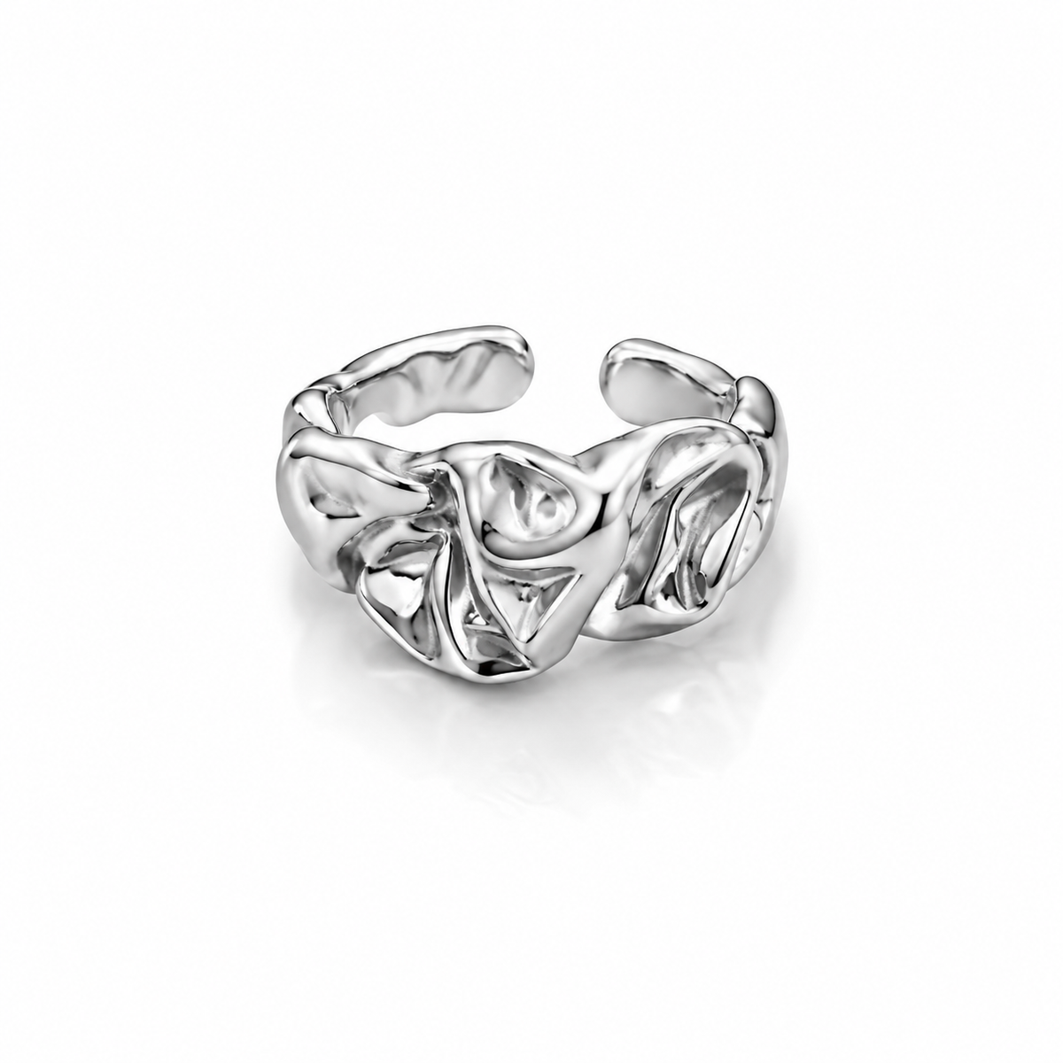 AURA Lien | Anillo Orgánico Ajustable de Acero Inoxidable