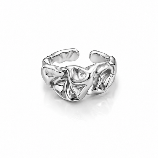 AURA Lien | Anillo Orgánico Ajustable de Acero Inoxidable