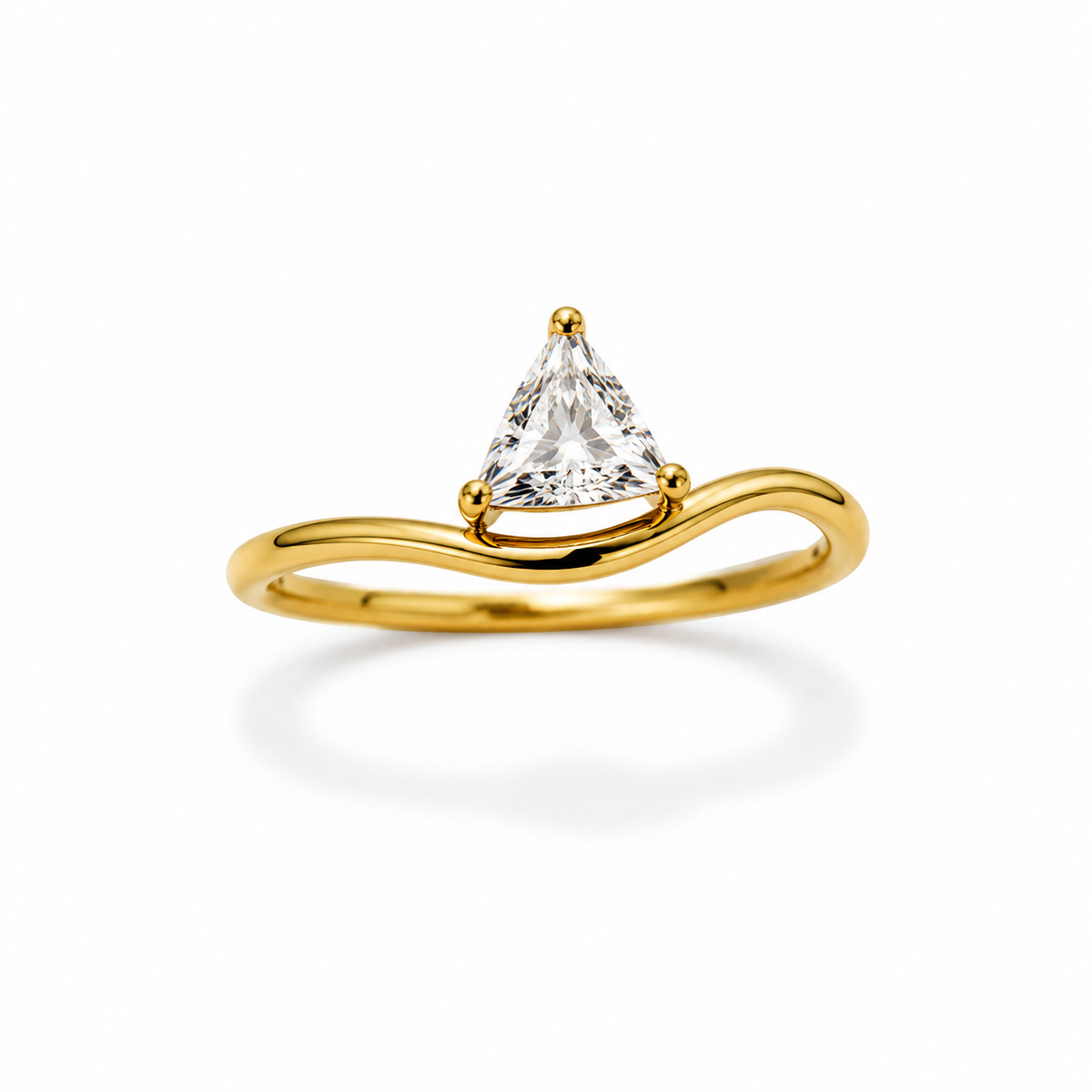 AURA Prisma | Anillo Dorado con Zirconia