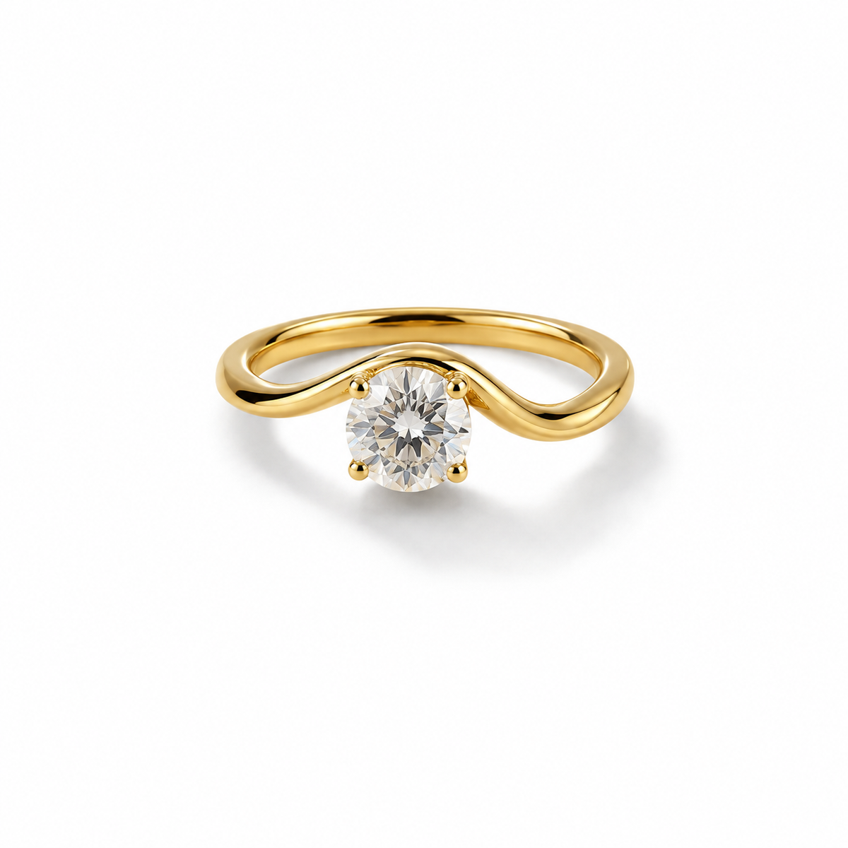 AURA Prisma | Anillo Dorado con Zirconia