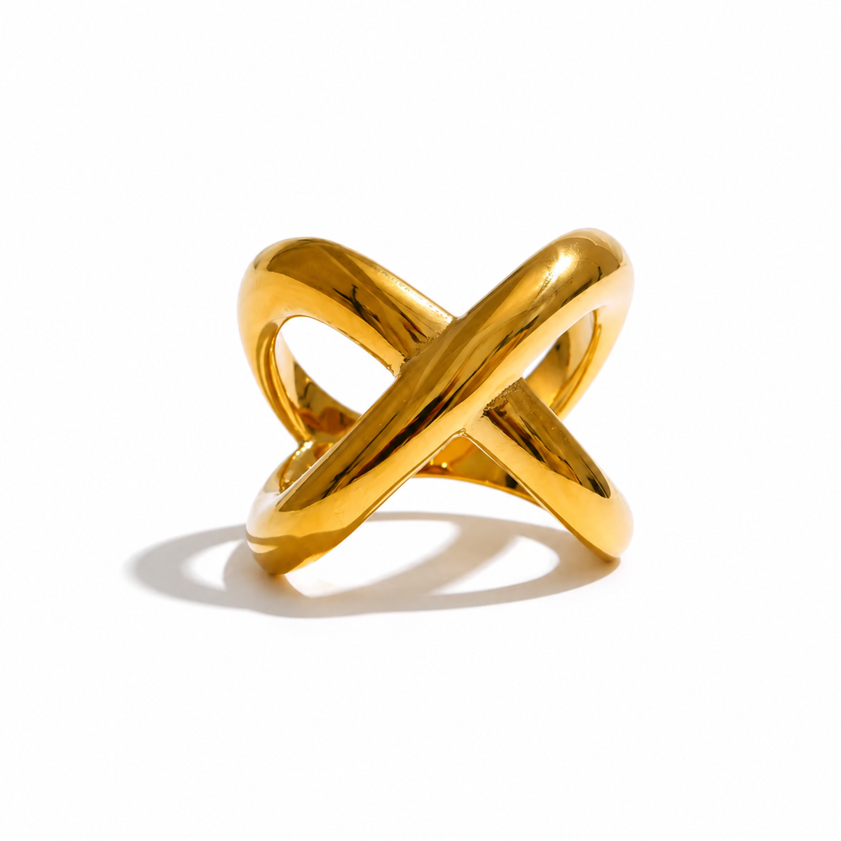 AURA Nexo | Anillo Dorado y Plateado de Acero Inoxidable