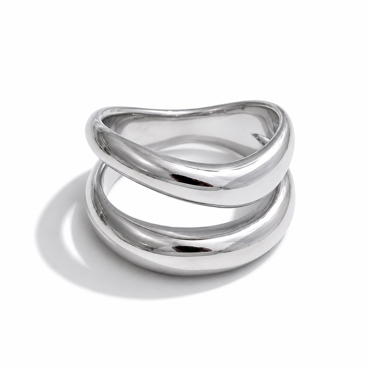 AURA Duna | Anillo de Acero Inoxidable de Doble Banda