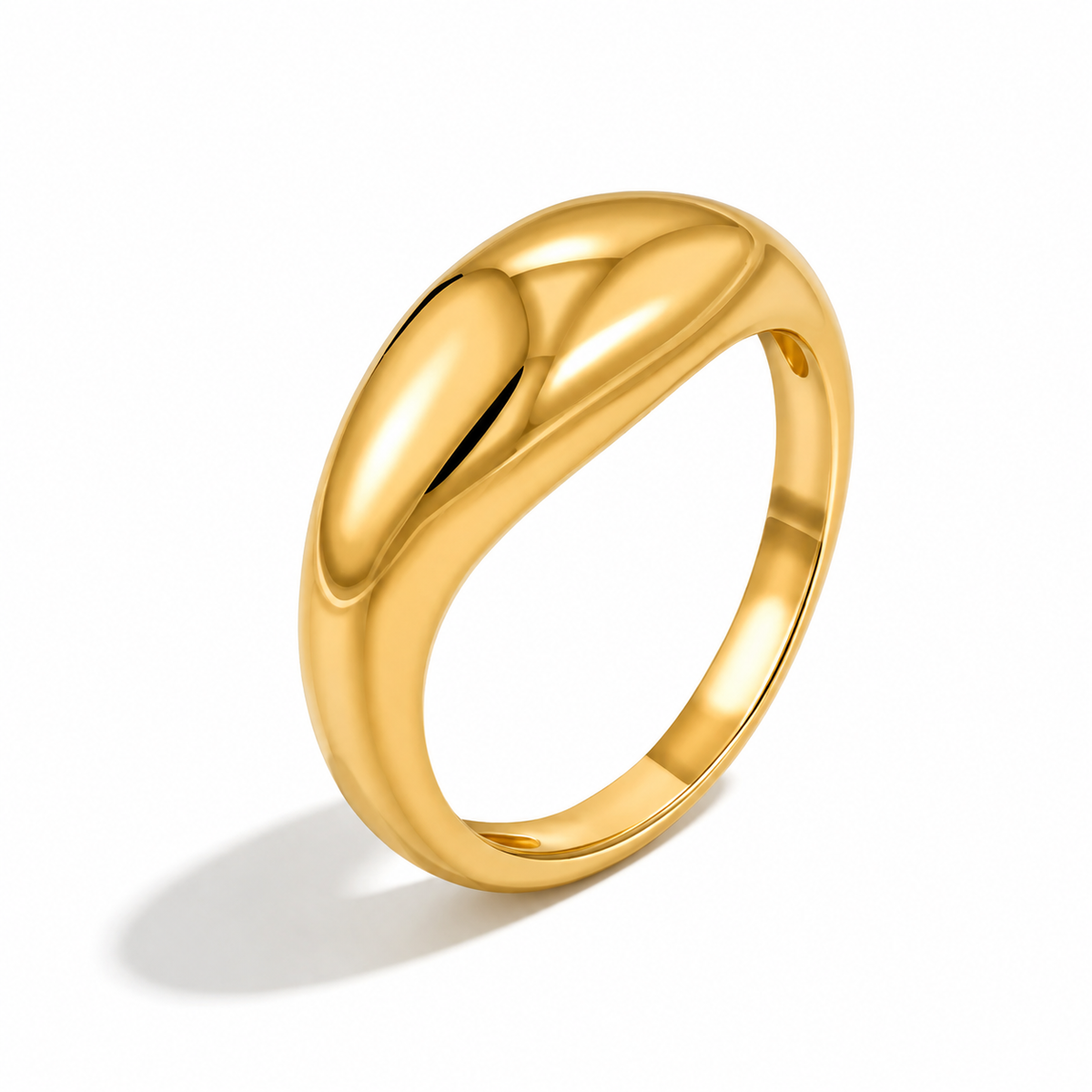 AURA Senda | Anillo Dorado Orgánico de Acero Inoxidable