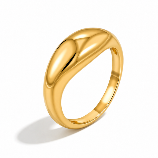 AURA Senda | Anillo Dorado Orgánico de Acero Inoxidable