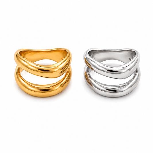 AURA Duna | Anillo de Acero Inoxidable de Doble Banda