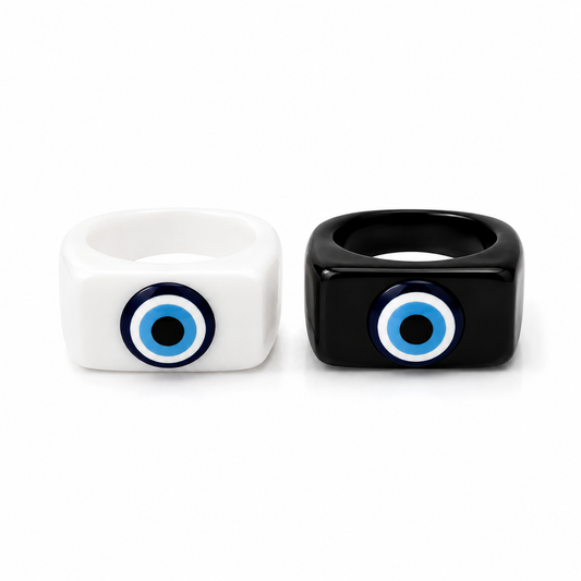 AURA Nazar | Anillo de Resina con Ojo Azul Talla 7