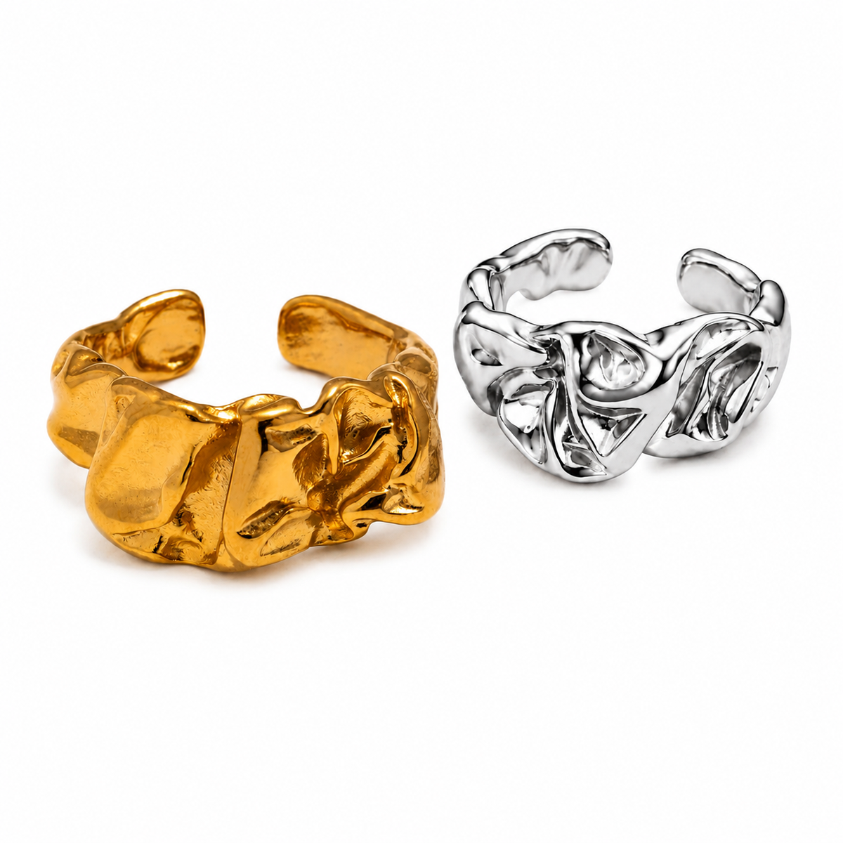 AURA Lien | Anillo Orgánico Ajustable de Acero Inoxidable