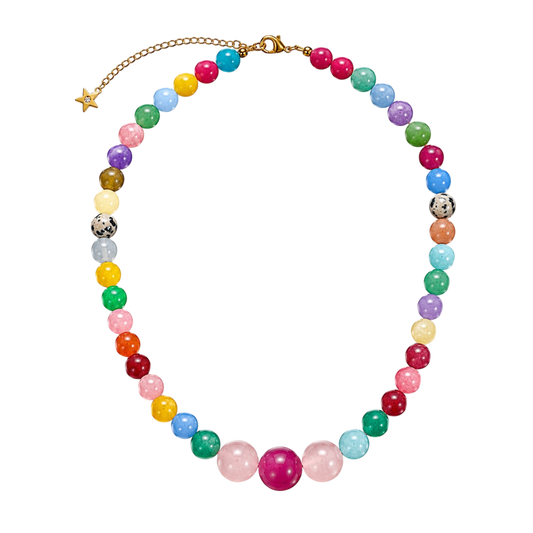 Collar Vitalidad Multicolor | Jade Natural Hecho a Mano