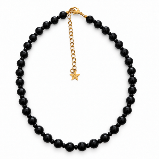 Collar Protección Negro | Turmalina Natural Hecho a Mano