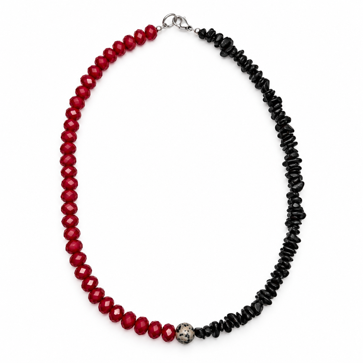 Collar Fortaleza de Obsidiana y Jaspe Dálmata | AURA’S