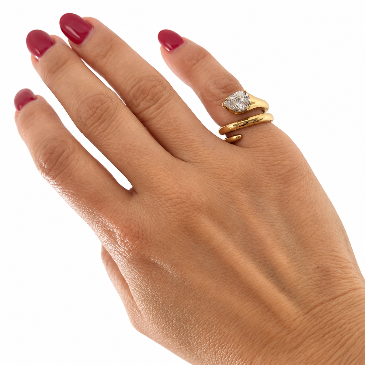 AURA Envolvente | Anillo Dorado de Acero Inoxidable