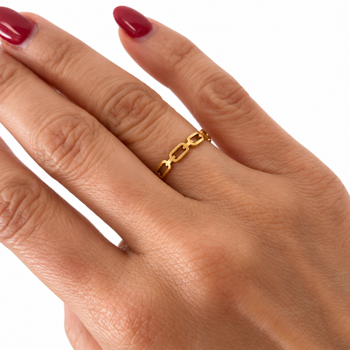 AURA Eslabón | Anillo de Cadena en Acero Inoxidable