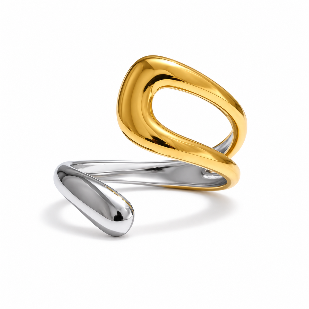 AURA Ondra | Anillo Orgánico Ajustable de Acero Inoxidable.