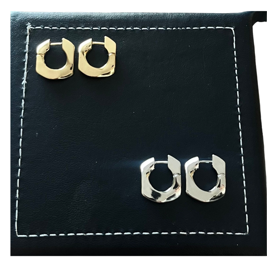 Arracadas Planas Minimalistas – Acero Inoxidable con Brillo Pulido