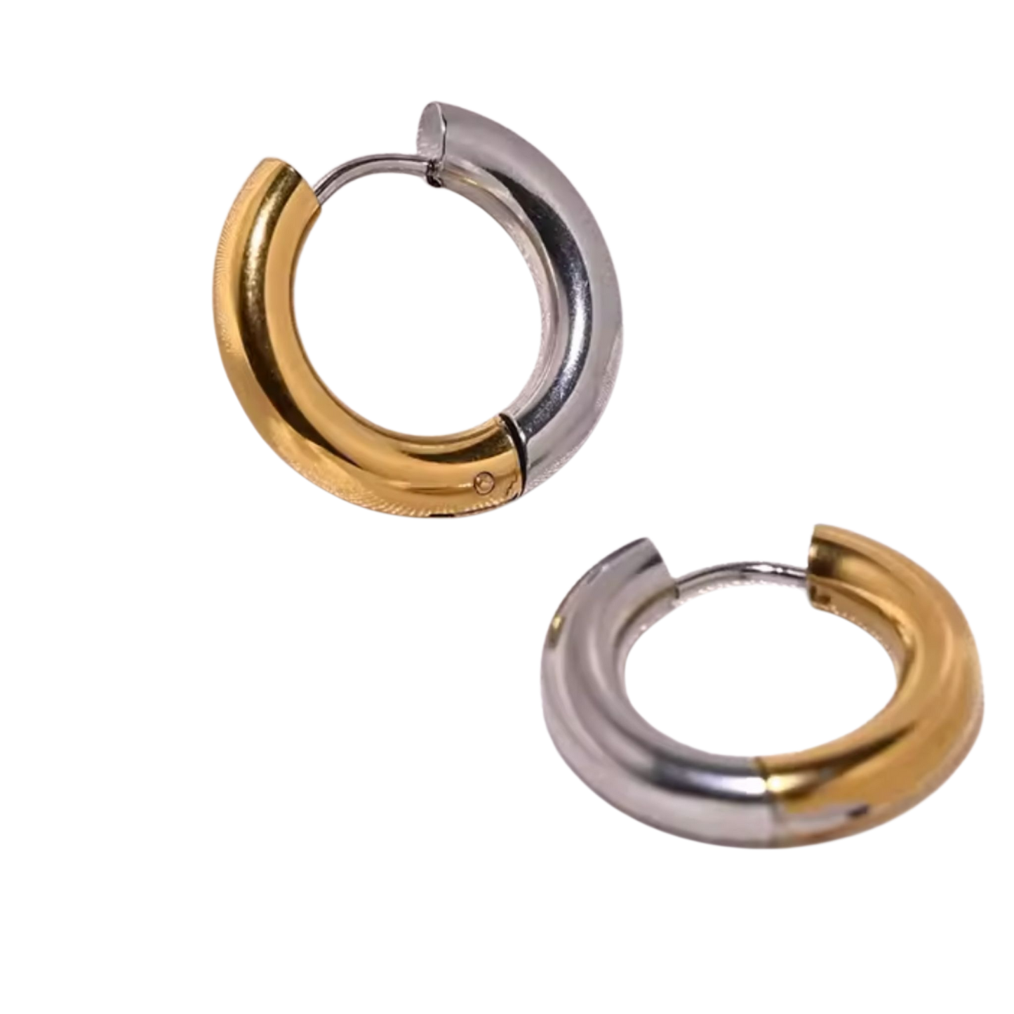 Arracadas de Acero Inoxidable  Chapados en Oro 18K y Plata