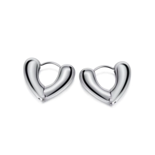 Aretes Tipo Arracada – Aro Geométrico de Acero Inoxidable con Chapado en Oro de 18K