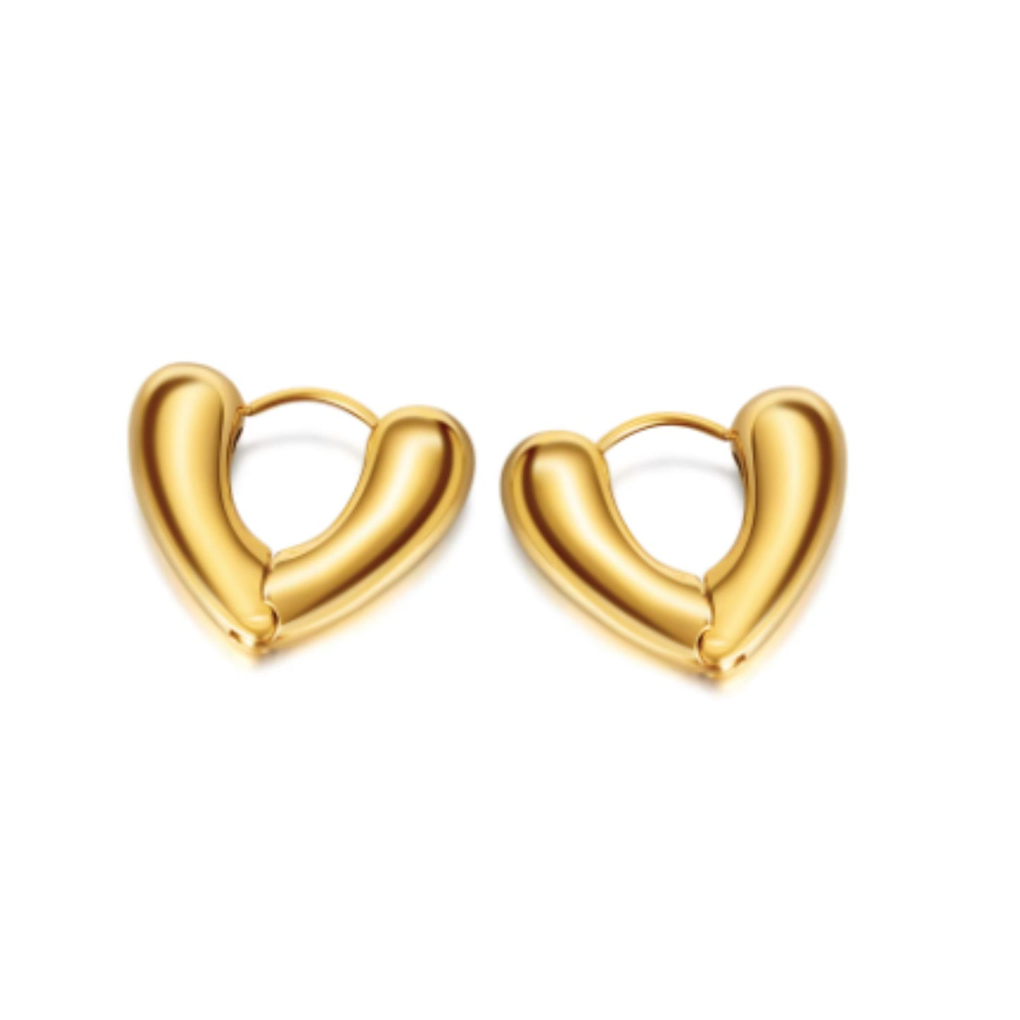 Aretes Tipo Arracada – Aro Geométrico de Acero Inoxidable con Chapado en Oro de 18K