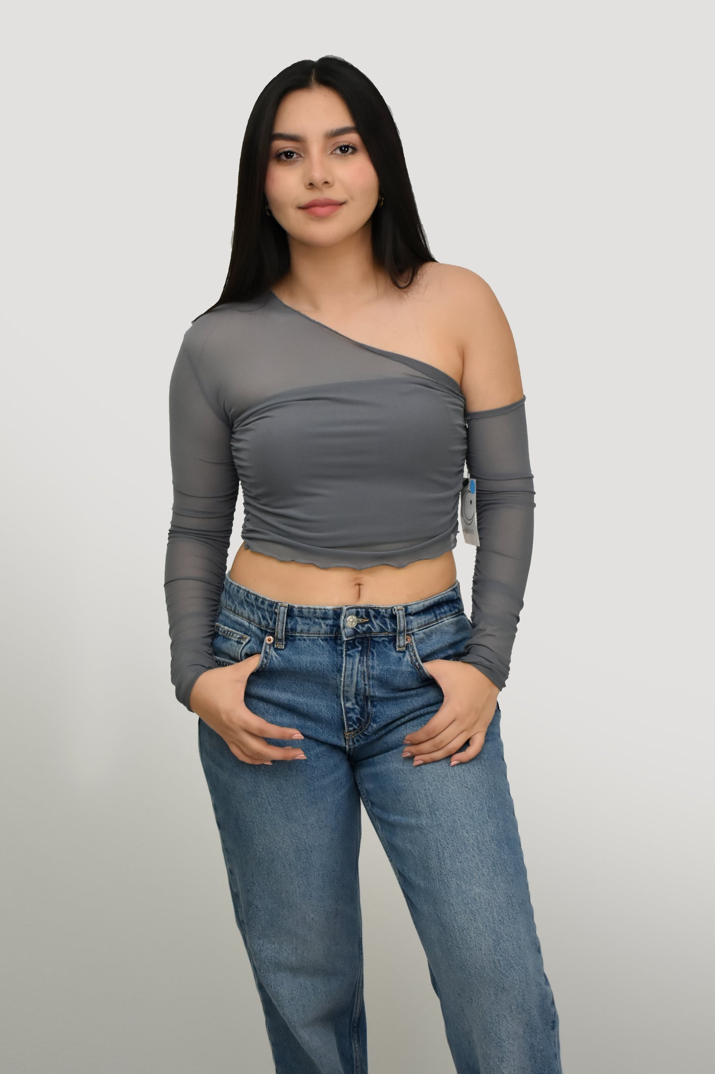 Blusa Asimétrica de Malla
