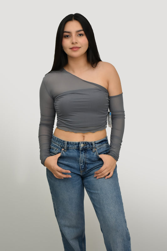 Blusa Asimétrica de Malla