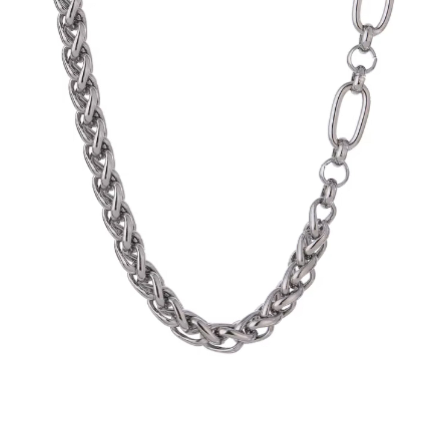 Collar de Acero Inoxidable con Baño de Oro – Dorado y Plateado