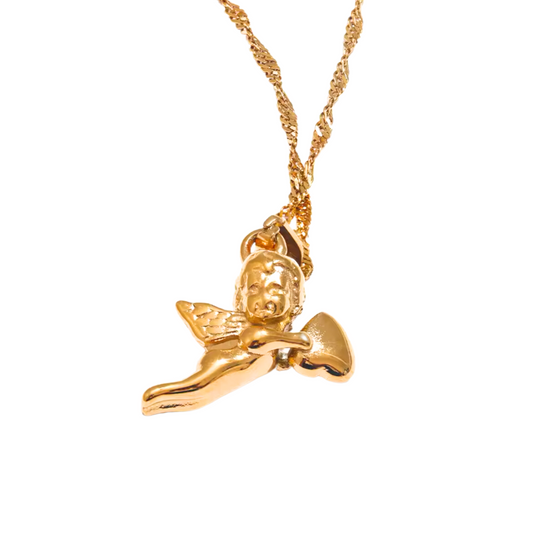 Collar Ángel Dorado – Dije simbólico en acero inoxidable