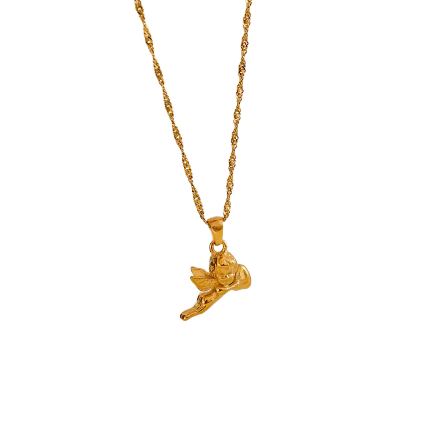 Collar Ángel Dorado – Dije simbólico en acero inoxidable