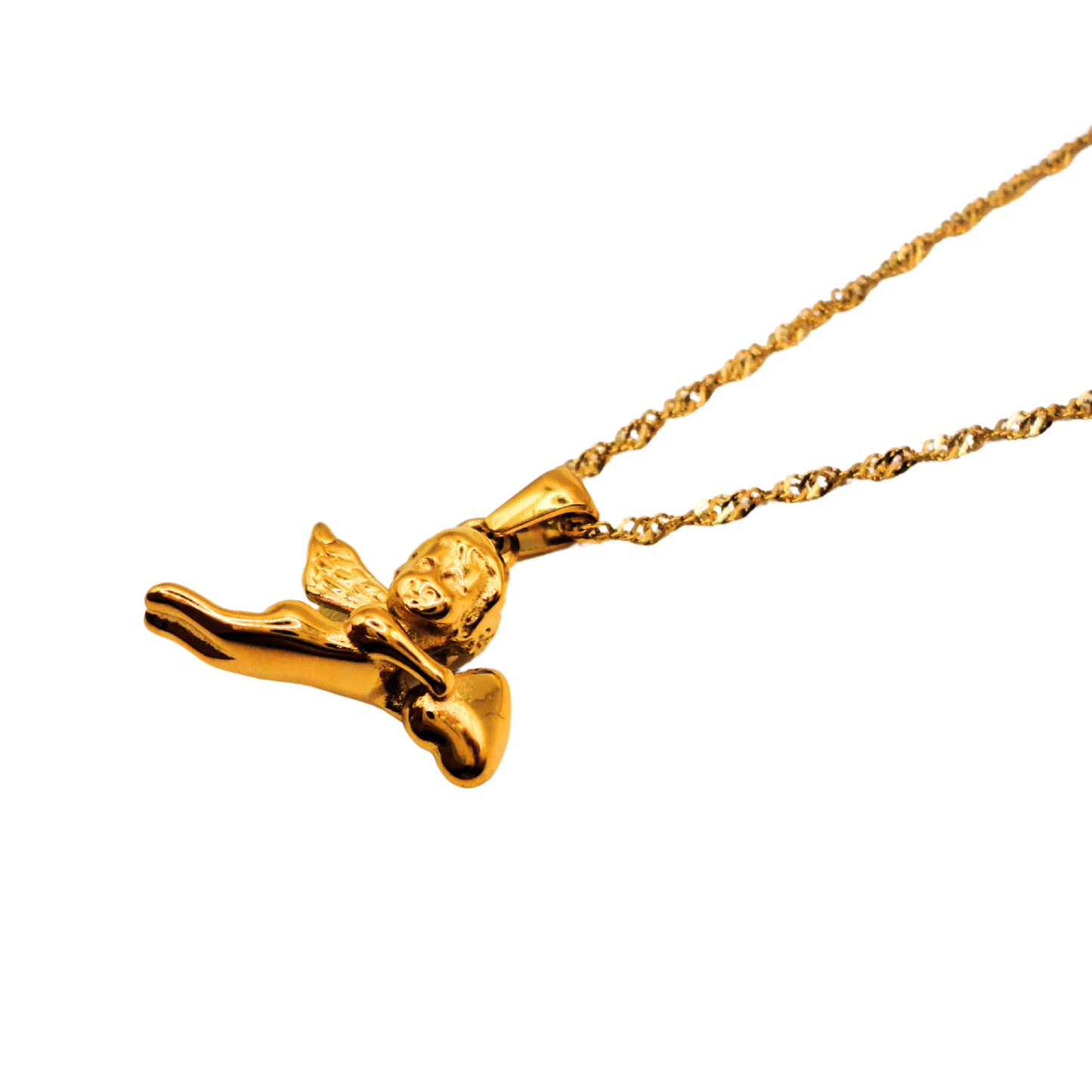 Collar Ángel Dorado – Dije simbólico en acero inoxidable